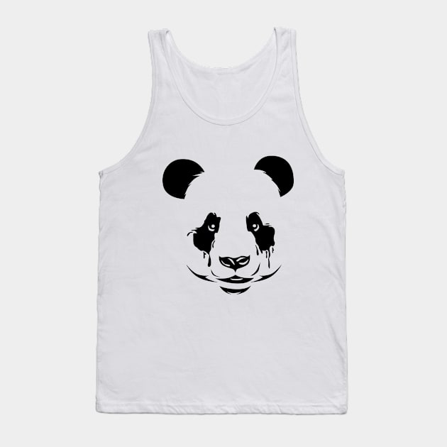 Panda's Face minimalist Tank Top by daizzy